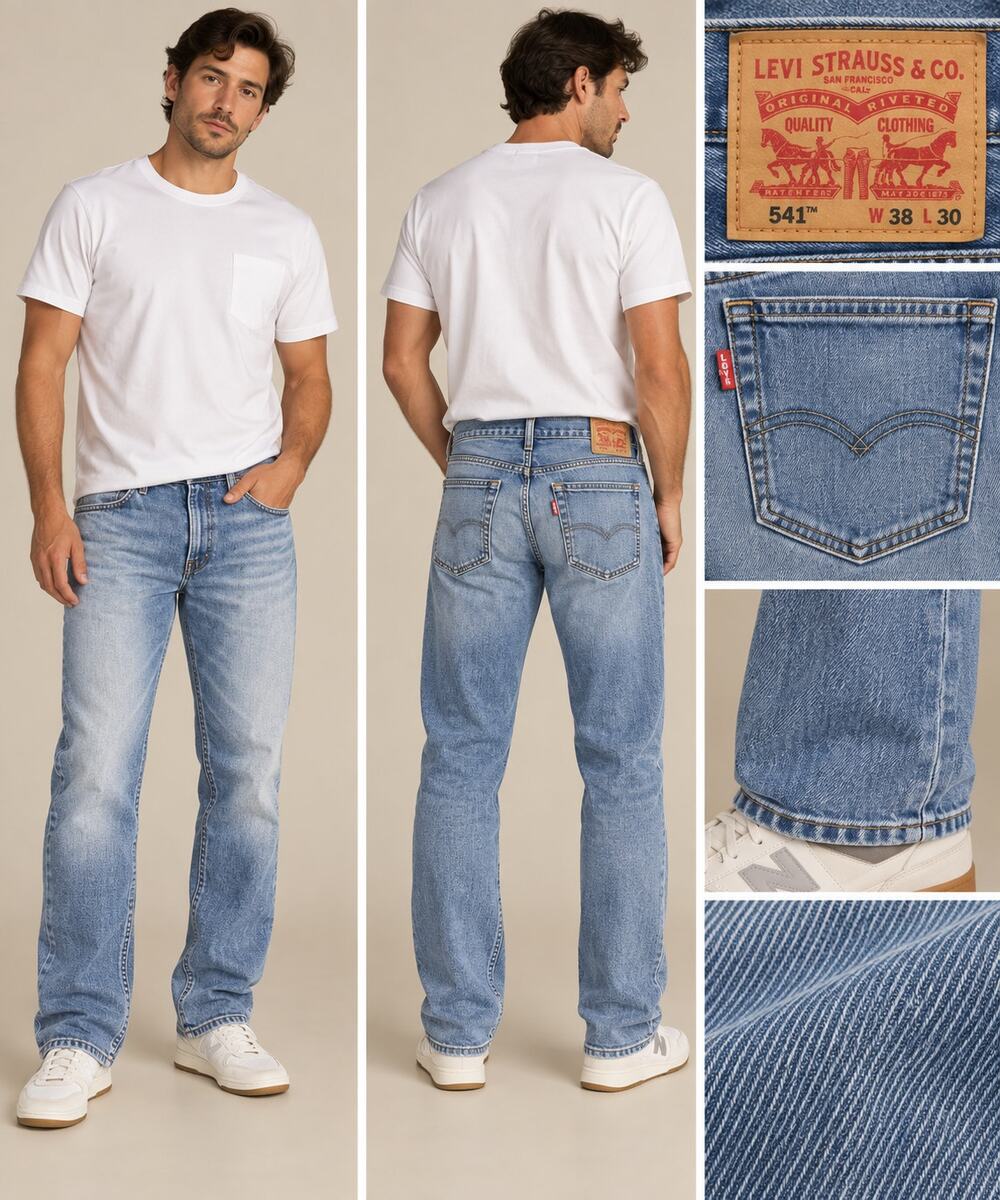 Levi’s 541 Athletic Taper Jeans Mens 38x30 Medium Wash Blue Denim Stretch